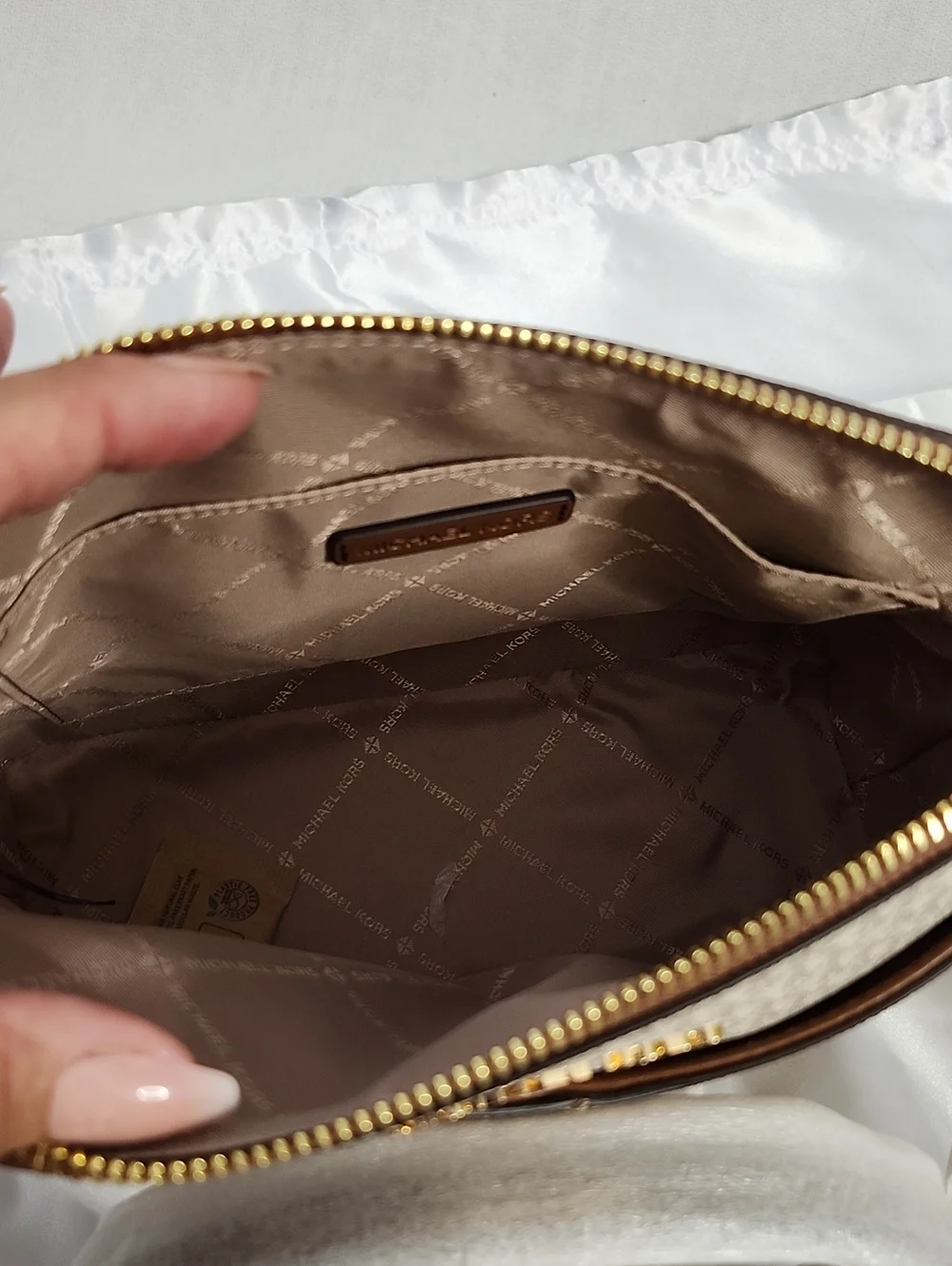 Michael Kors Camel Multi MD Dome Crossbody Bag w/ Coordinating Snap Wallet Set